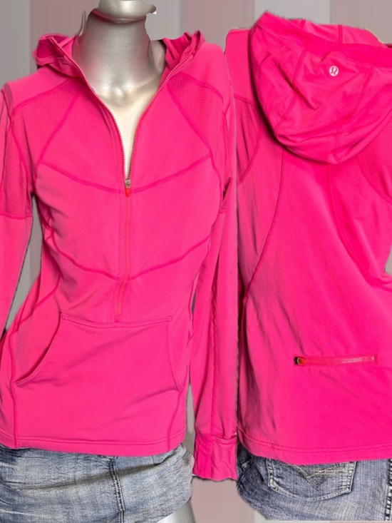lululemon athletica Tops - Lululemon Hot Pink Hooded Track Jacket